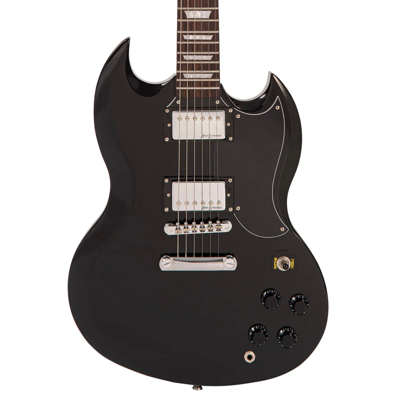 Vintage V69 SG Style Coaster Series Electric Guitar Pack ~ Boulevard Black