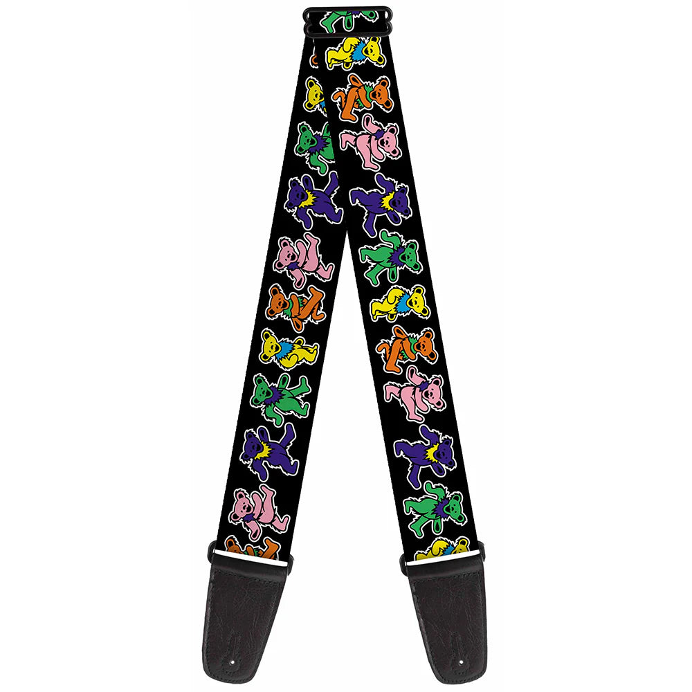 Buckle Down Guitar Strap - Grateful Dead Dancing Bears Black Multi Color