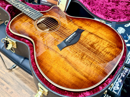 🔥HAWAIIAN KOA🔥 2022 Taylor K24ce~ V-Class~ Shaded Edgeburst~ USA + Hard Case!