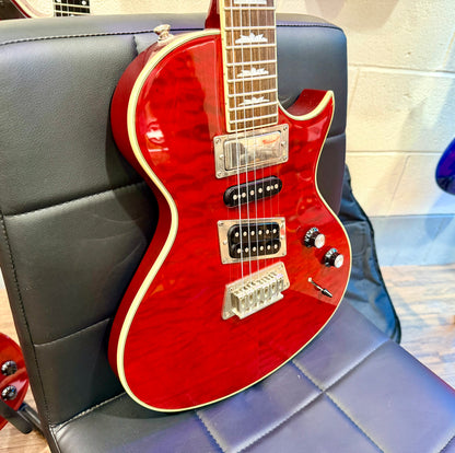 🔥2014🔥 Epiphone Nighthawk Custom Reissue Quilt Electric Guitar~ Translucent Red
