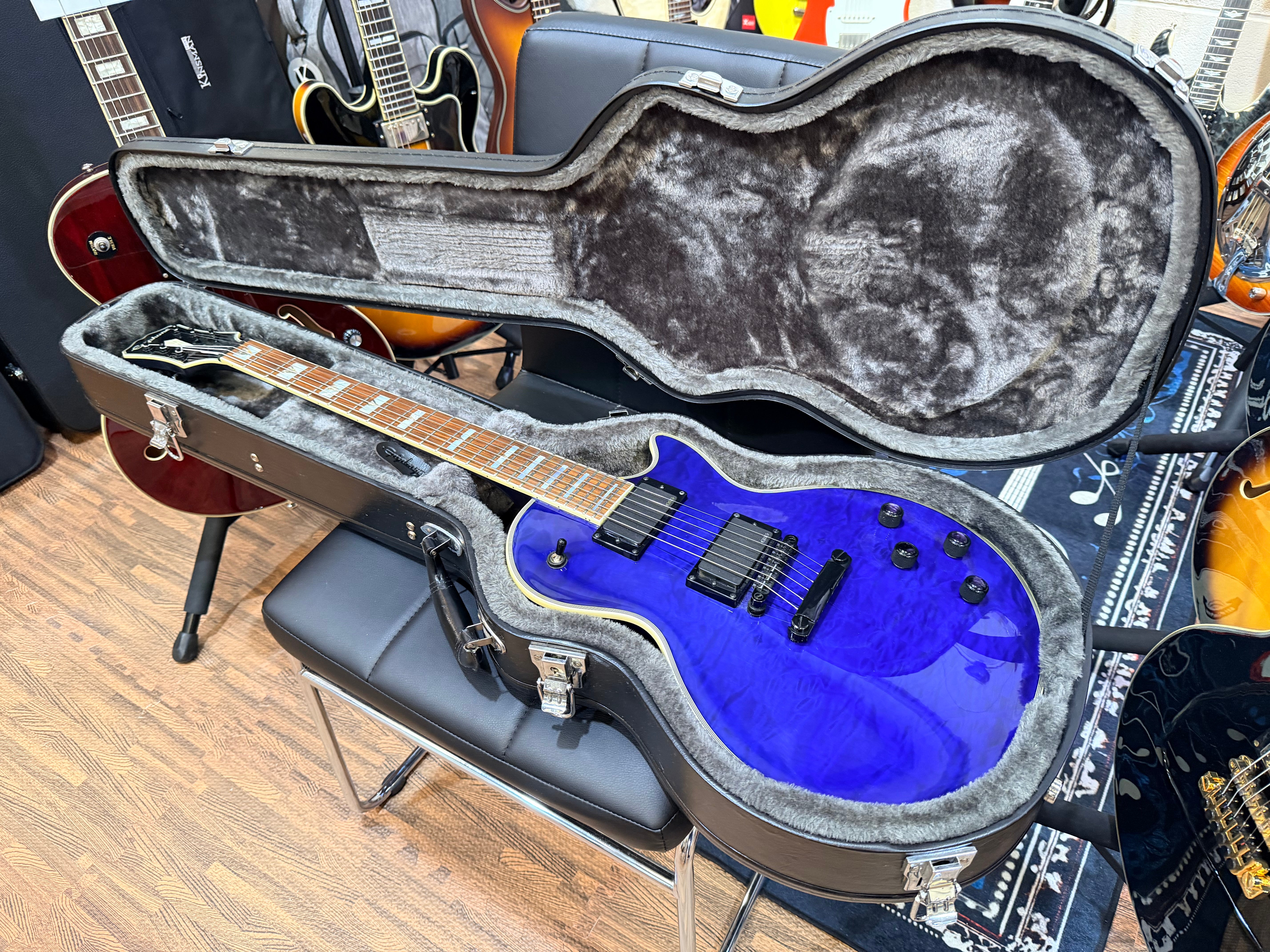 🔥2019🔥 Epiphone Les Paul Prophecy Custom Plus EX~ Midnight Sapphire~ EMG P’Ups