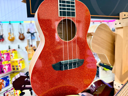 🔥NEW 2025🔥 Ortega Concert Ukulele~ Element Series Metallic Red Sparkle~ Gig Bag