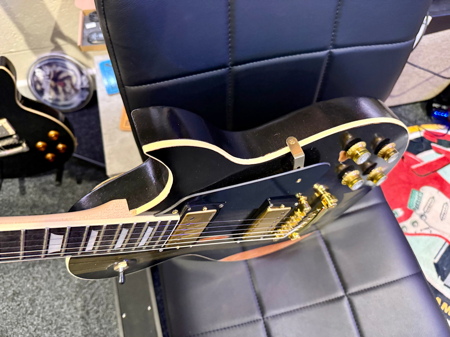 🔥CUSTOM BUILD🔥 James Hetfield Iron Cross Guitar~ Genuine EMG Het set~ESP Style