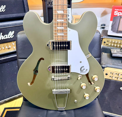 ✨2024✨ Epiphone Casino Worn Olive Drab Hollowbody Guitar + Hard Case~ MINT!