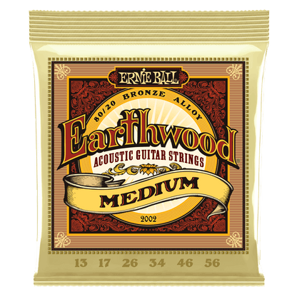Ernie Ball Earthwood Medium 80/20 Bronze Acoustic Guitar Strings- 13-56 Gauge