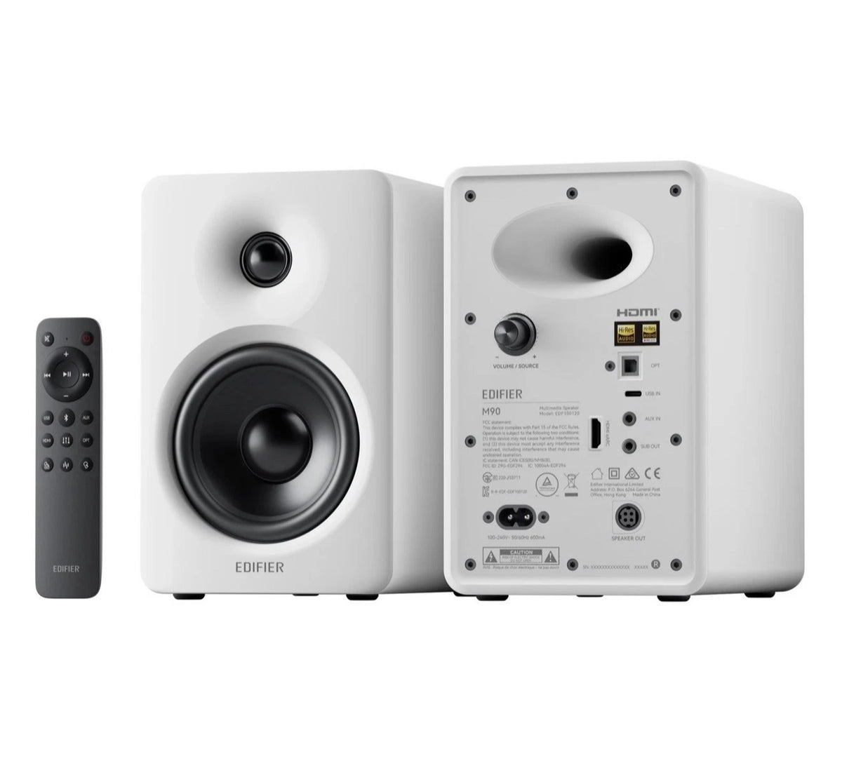 Edifier M90 HiRes White Active 100 RMS Multimedia Speakers/Monitors with Sub Out