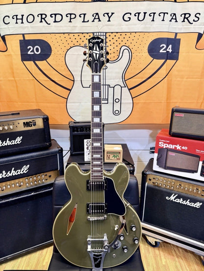 ⚡️2023⚡️ Epiphone Shinichi Ubukata ES-355 Olive Drab~ Inspired By Gibson Custom!