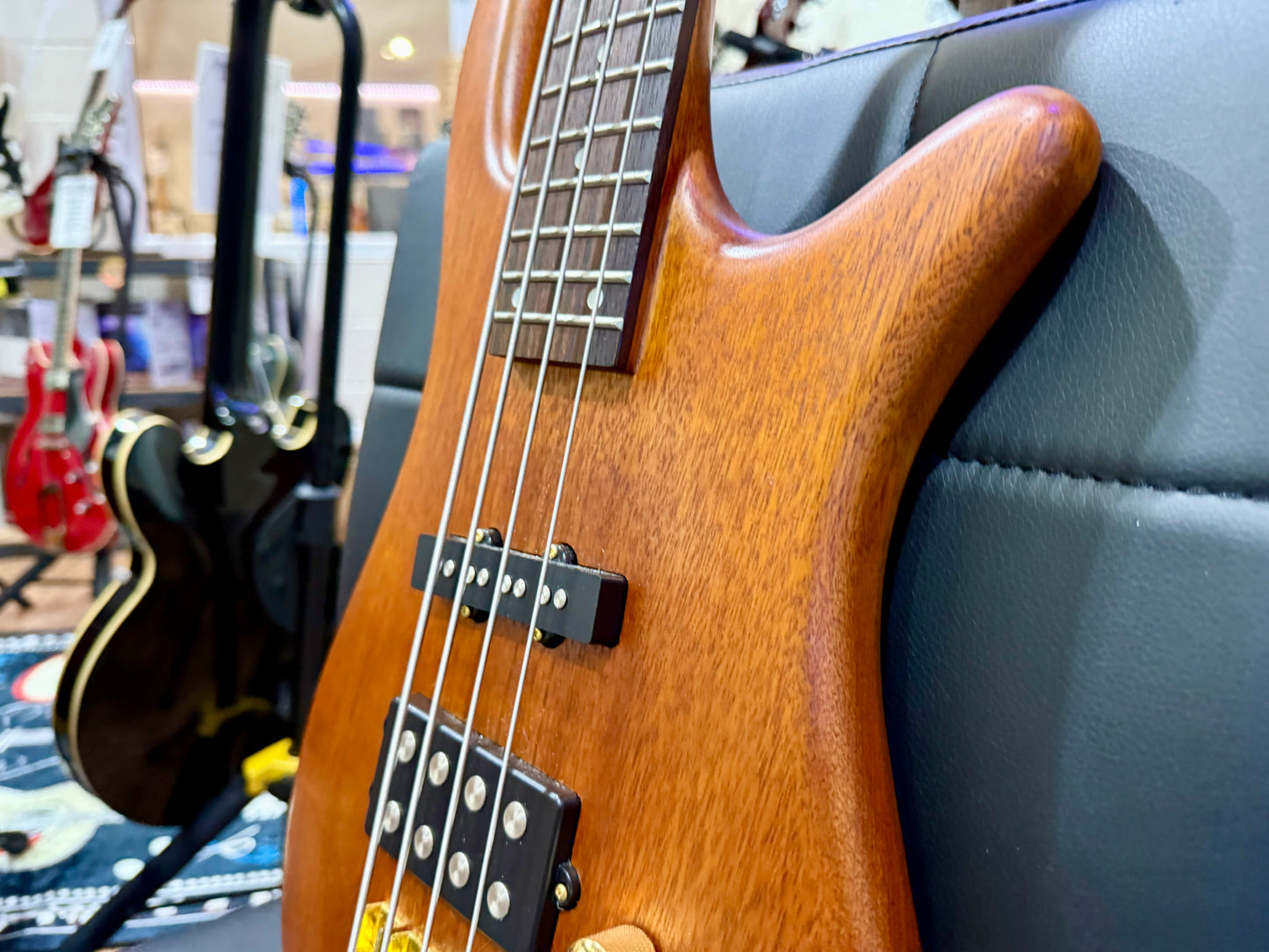 🔥CURVED BODY🔥 SX SWB1 Active Bass Guitar in Natural Satin Finish~ Arched!