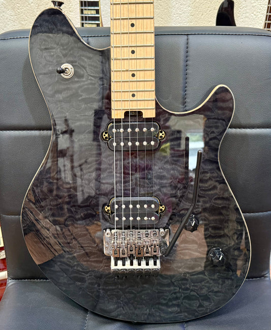 🎸2014🎸 EVH Wolfgang Standard~ Quilted Trans Black Guitar~ Van Halen~ Floyd Rose