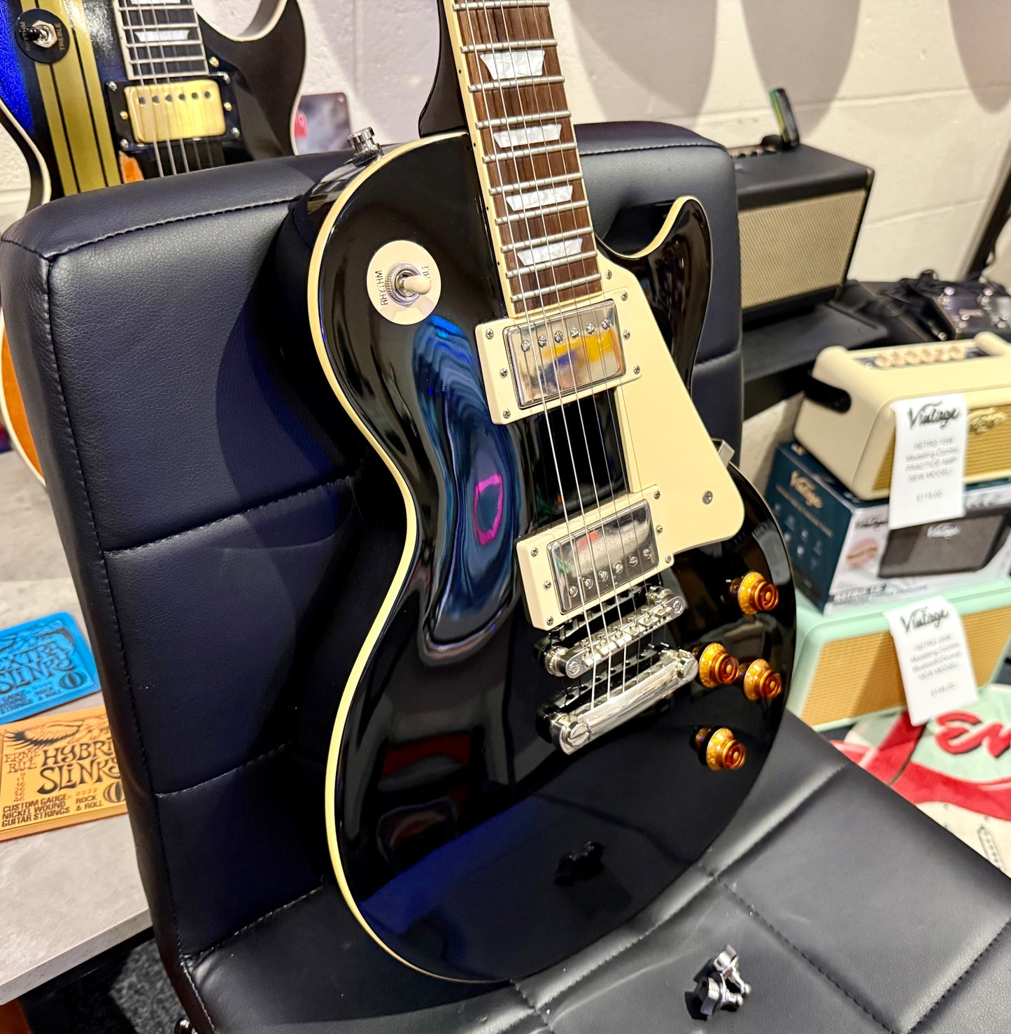 🌟2015🌟 Epiphone Les Paul Standard~ Ebony Black~ Strap Locks~ Great Condition!