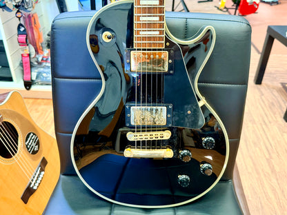 🔥2015🔥 Burny SRLC-55 Black Les Paul Custom~ Gold Hardware~ Japanese Import!