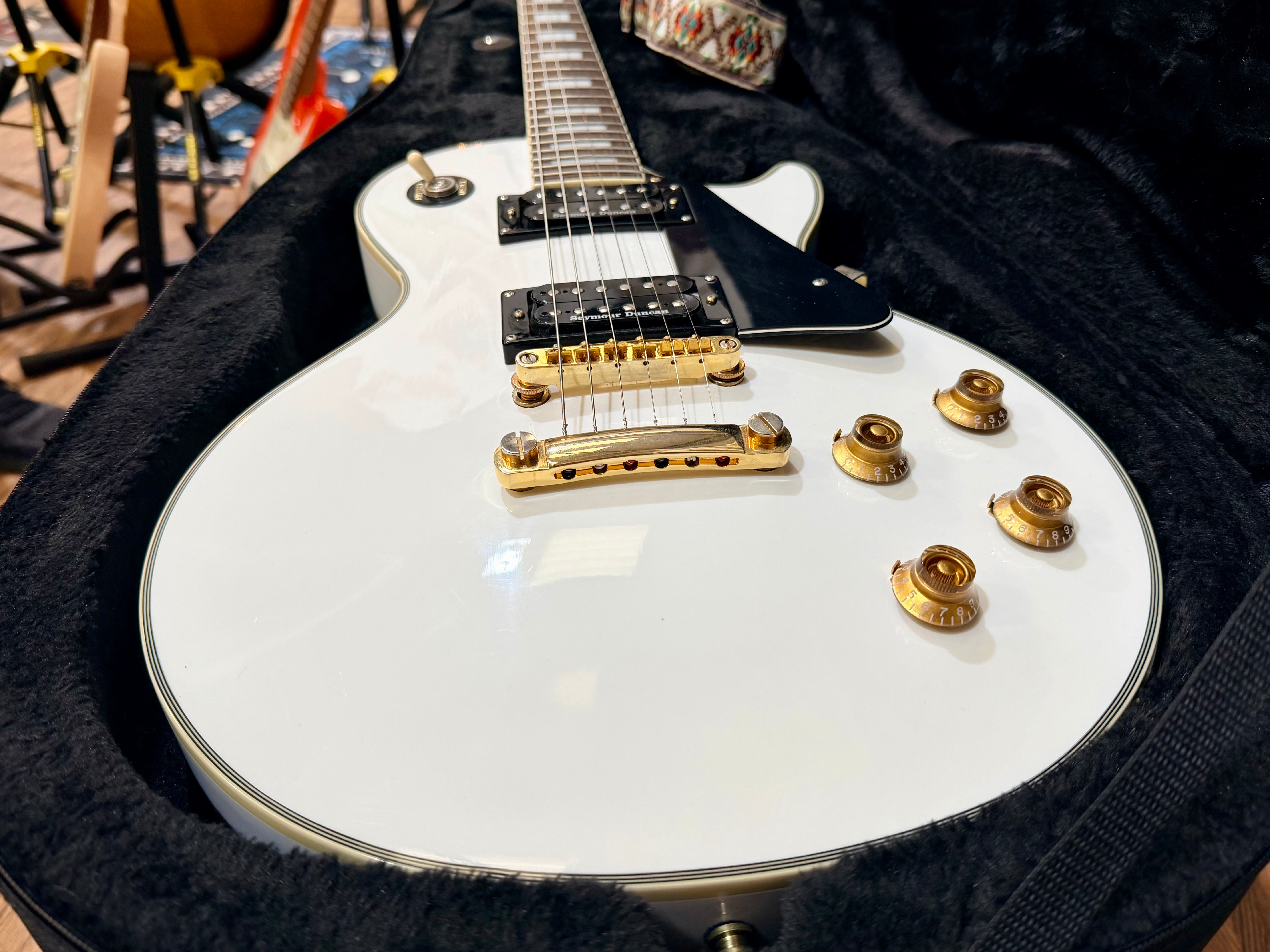🌟2001 KOREA🌟 Epiphone Les Paul Custom~ Alpine White~ Seymour Duncan + Case!