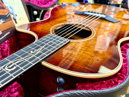 🔥HAWAIIAN KOA🔥 2022 Taylor K24ce~ V-Class~ Shaded Edgeburst~ USA + Hard Case!