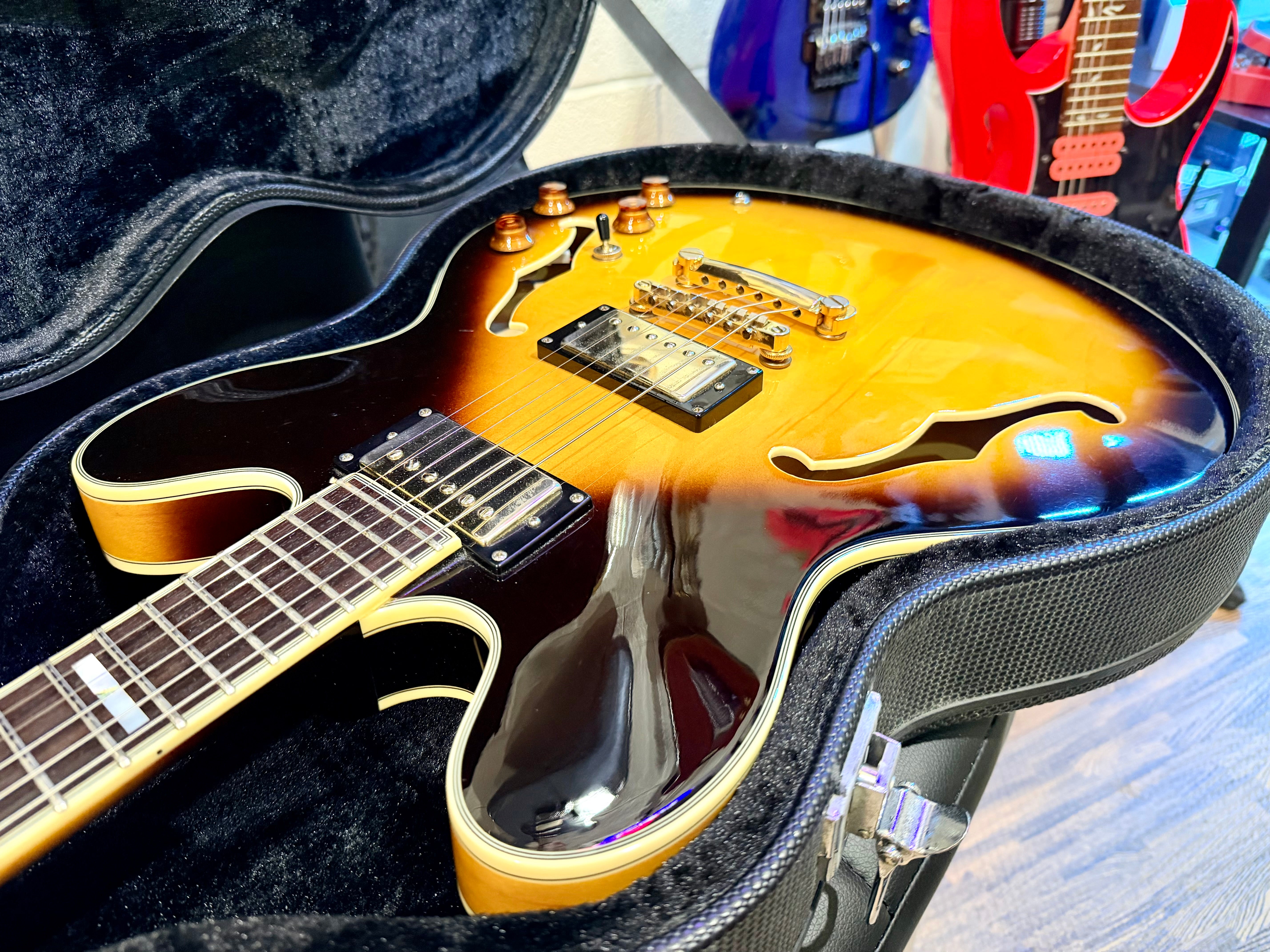 ☀️2008☀️ Epiphone Sheraton ii VS~ Vintage Sunburst~ Hollow-body~ Hard Case!