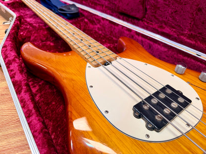 🇺🇸 Ernie Ball Music Man StingRay 4H 3EQ USA~ Honey Burst~ 2000 + Case 🇺🇸