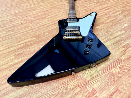 ⚡️2001⚡️ Epiphone ‘58 Explorer Black~ Korean Made 1958 ~ Gold Hardware~ Unsung MIK!