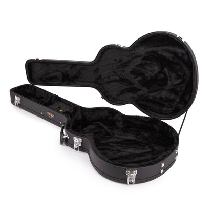 Deluxe Arch Top Wood Case Semi-Acoustic 335 Style Guitars- Black