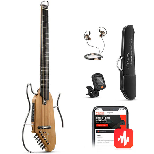 🌟NEW🌟 Donner HUSH-I Electro Acoustic Silent Travel Headless Guitar~ Maple!