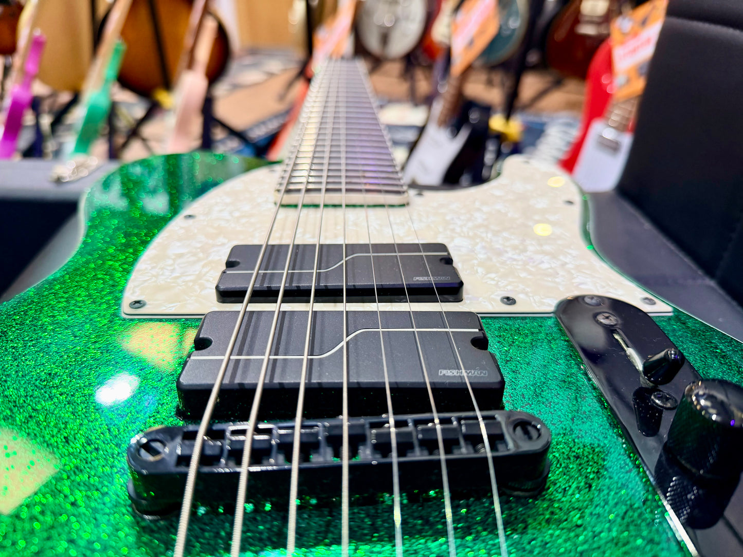 🔥MINT🔥 ESP LTD SCT-607 Baritone 7 String~ Stephen Carpenter Green Sparkle + Case