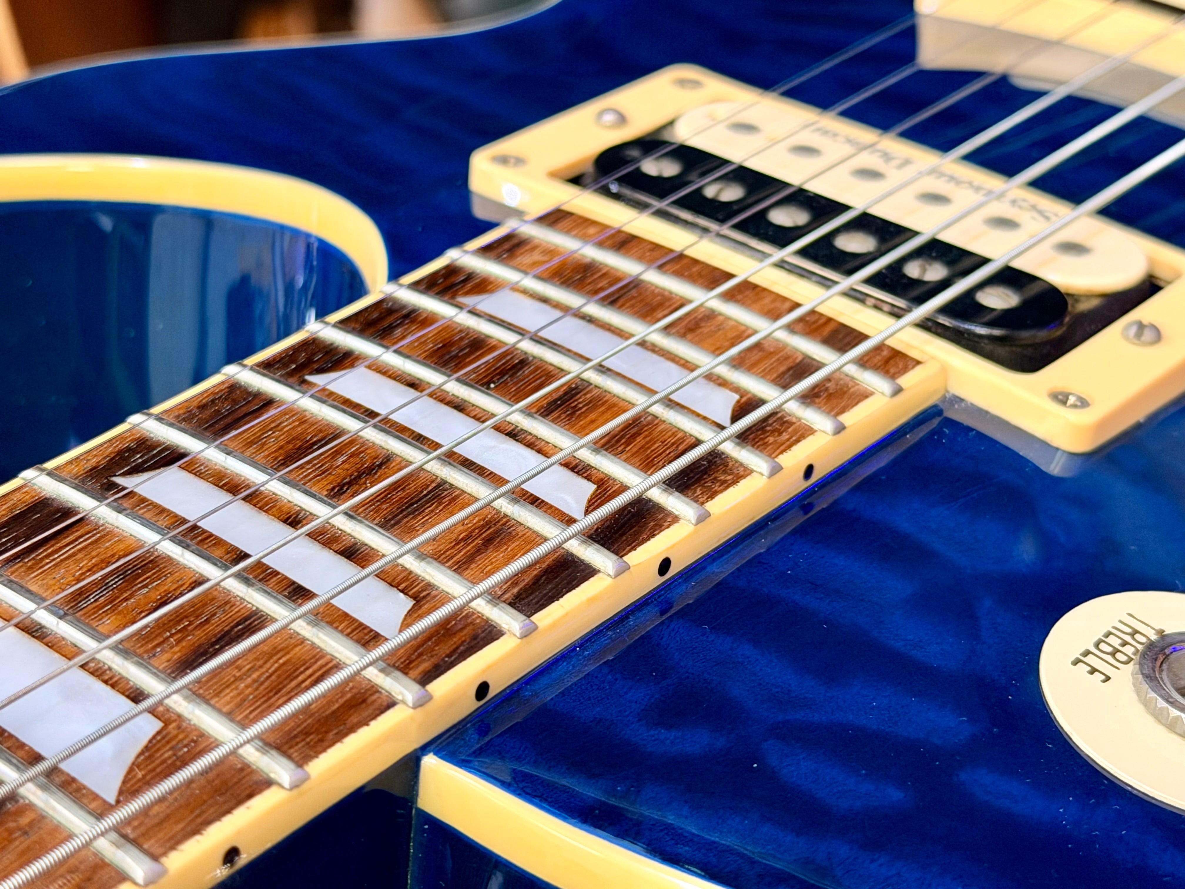 ✨2008✨ Edwards E-LP Limited Model Les Paul~ Blue Aqua Quilt~ Made in Japan 🇯🇵