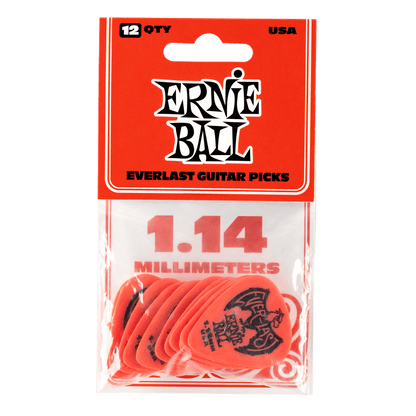 Ernie Ball Everlast Picks- 1.14mm Red 12 Pack