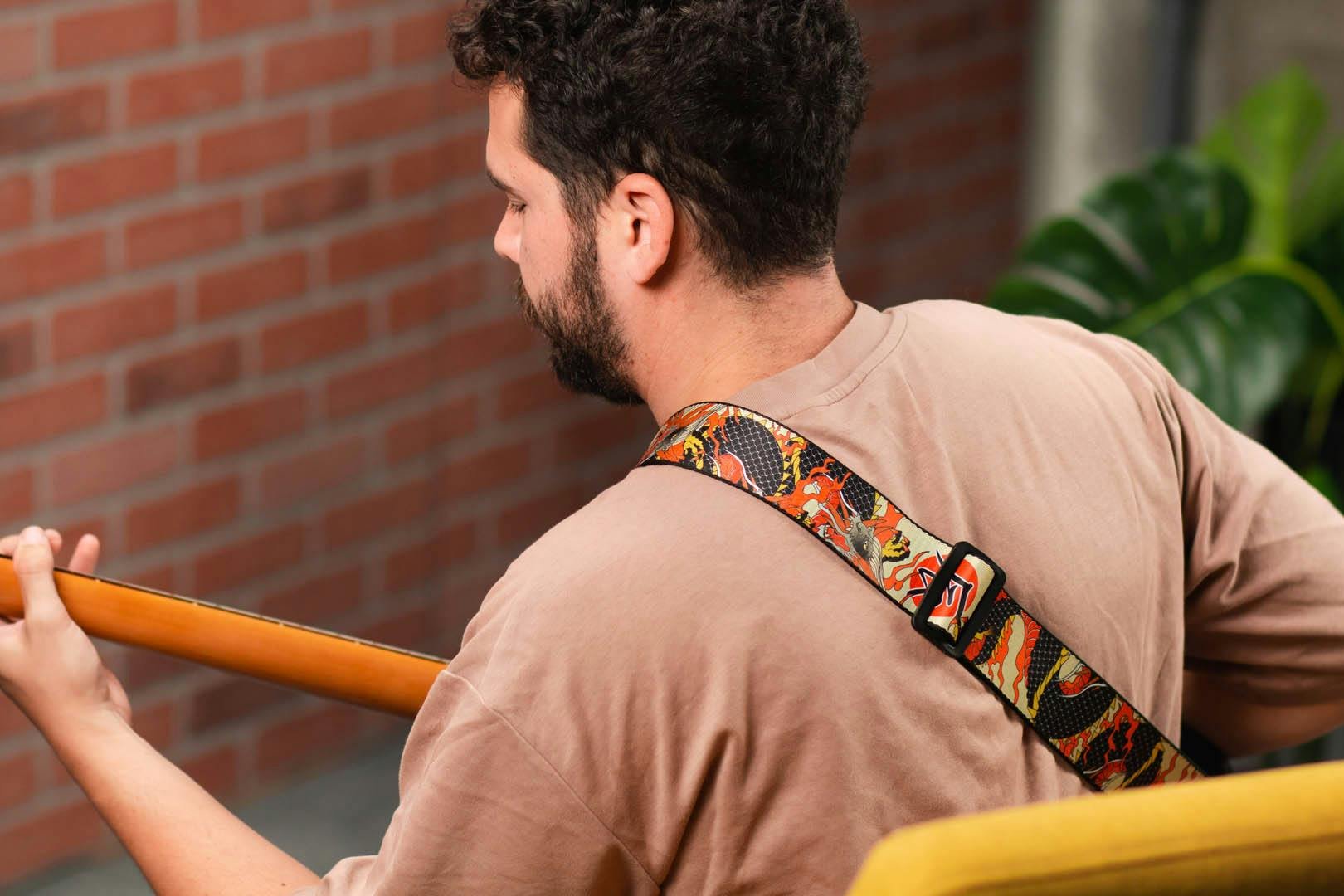 Levy’s Prints 2” Japanese Dragon Polyester Guitar Strap