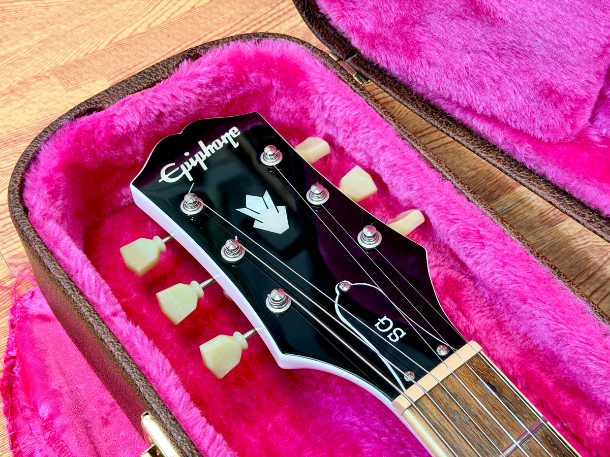 2020 Epiphone SG Standard Alpine White~ Gotoh Locking Tuners~ Gator Hard Case