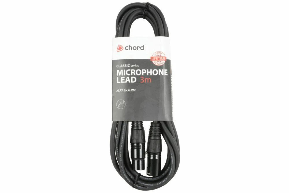 Citronic Classic Microphone Lead XLR Female - Male 3m Black