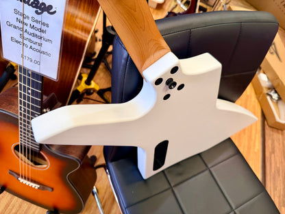 ⚡️NEW⚡️ Spira X-400 Satin White Offset Explorer Electric Guitar HH~ Roasted Neck