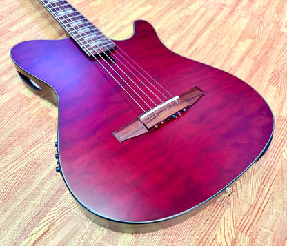 🔥2025🔥 Ibanez FRH20QMN Wine Red Low Gloss Nylon Electro Acoustic Guitar!