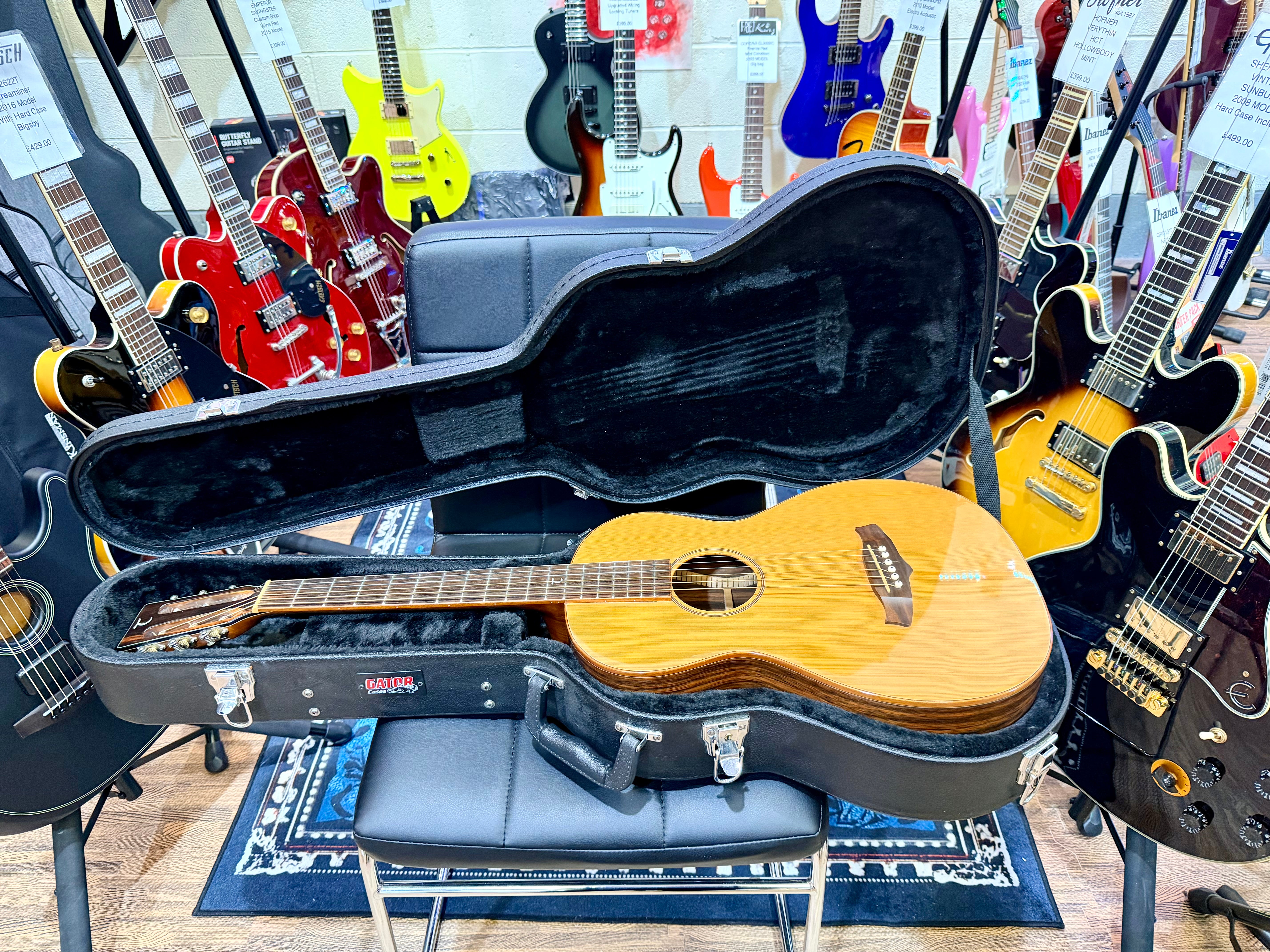 🌟 Tanglewood Exotic Java TWJPE Parlour Electro Acoustic + Hard Case~Stunning 🌟