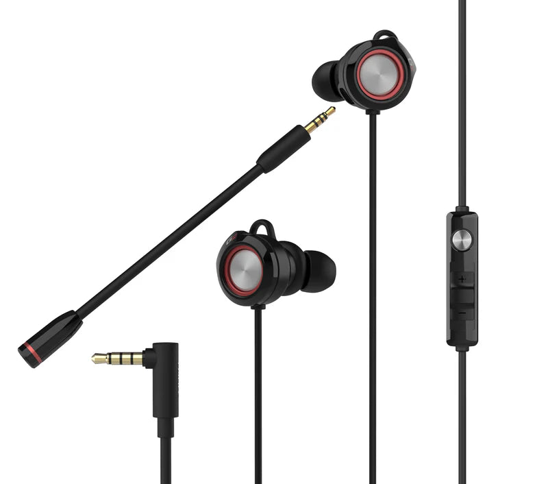 Edifier GM3SE In-Ear Gaming Earphones With Detachable Microphone For PC / Android / IOS & PS4 - Black & Red
