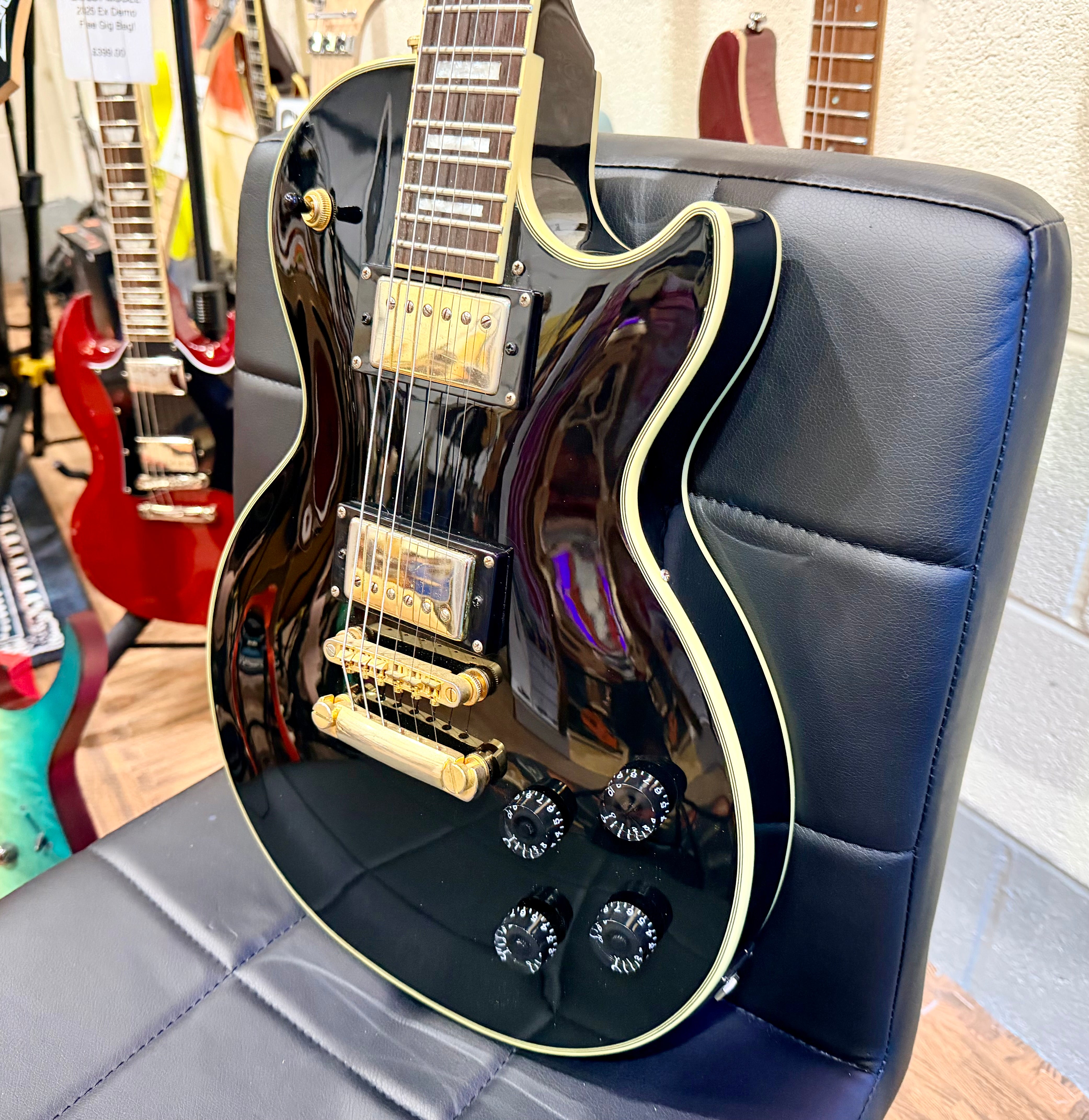 🔥RARE🔥 Epiphone Les Paul Custom 50th Anniversary Ebony/Gold~ 2002 Ltd Edition!