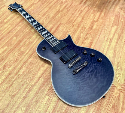 🔥MINT🔥 ESP LTD EC-401QM See Thru Black Satin~ EMG 81/60 Electric Guitar~ 2021!