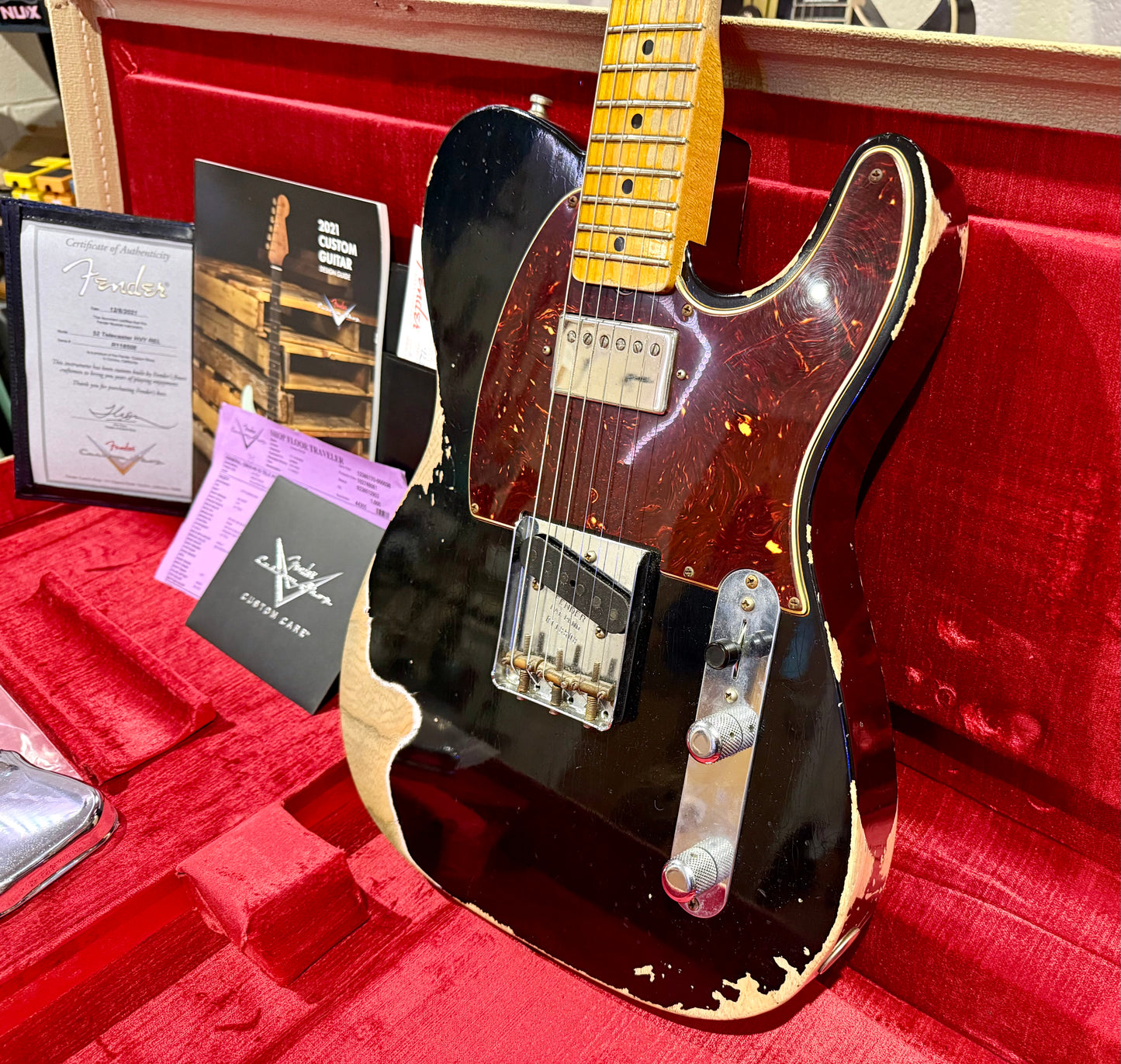 🌟 2021 Fender USA Custom Shop 🌟52' Telecaster Heavy Relic~ Black~ Case & Candy
