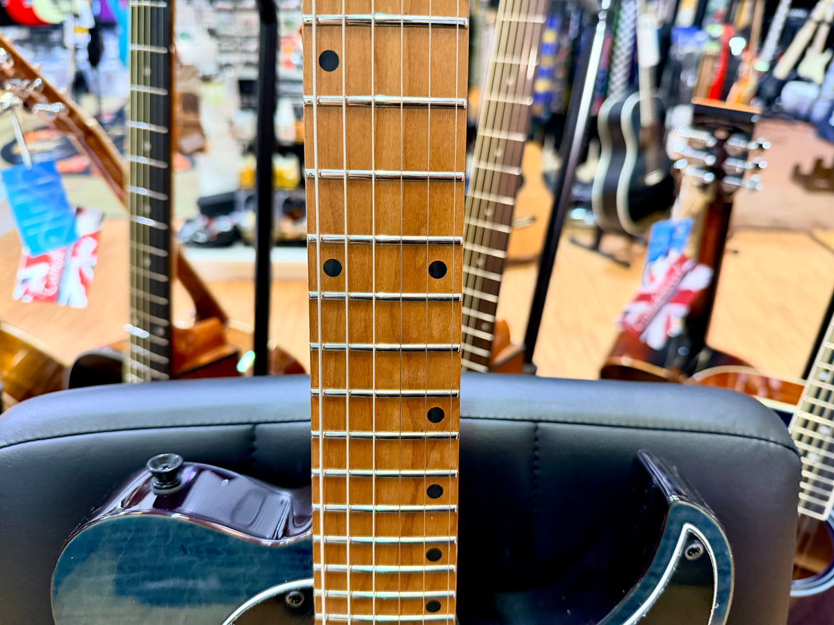 Spira Guitars T-450 TDB~ Trans Blue Flame Maple~ Villain Custom Humbuckers~ NEW