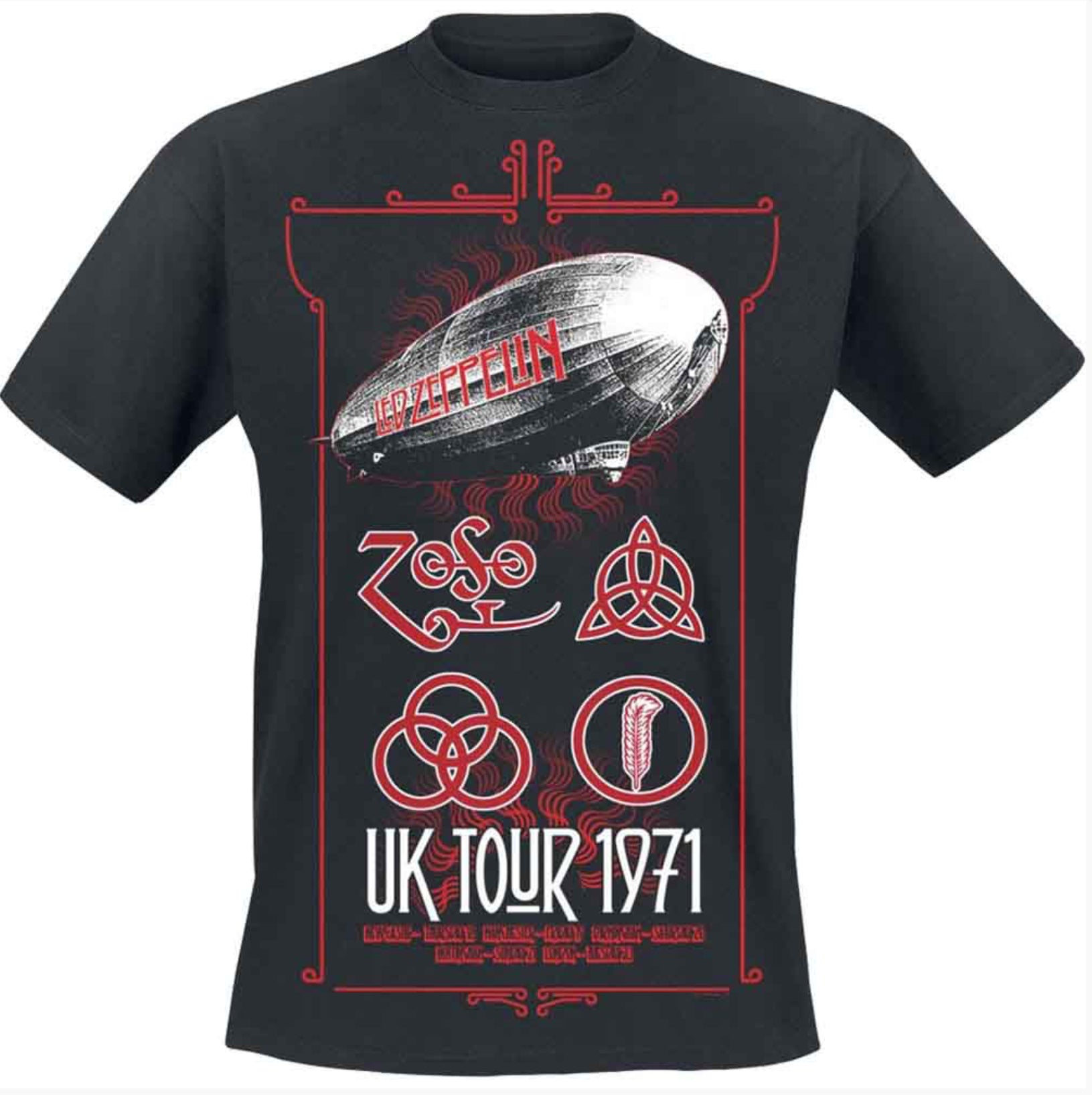 Led Zeppelin UK Tour 71 Unisex T-Shirt~ Official Licensed Unisex Band Merchandise FREE POST