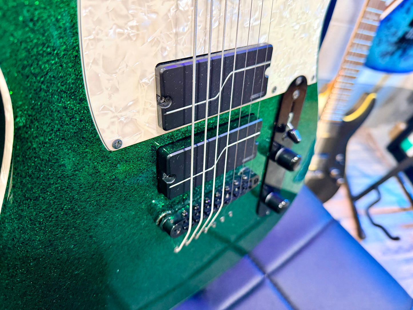 🔥MINT🔥 ESP LTD SCT-607 Baritone 7 String~ Stephen Carpenter Green Sparkle + Case