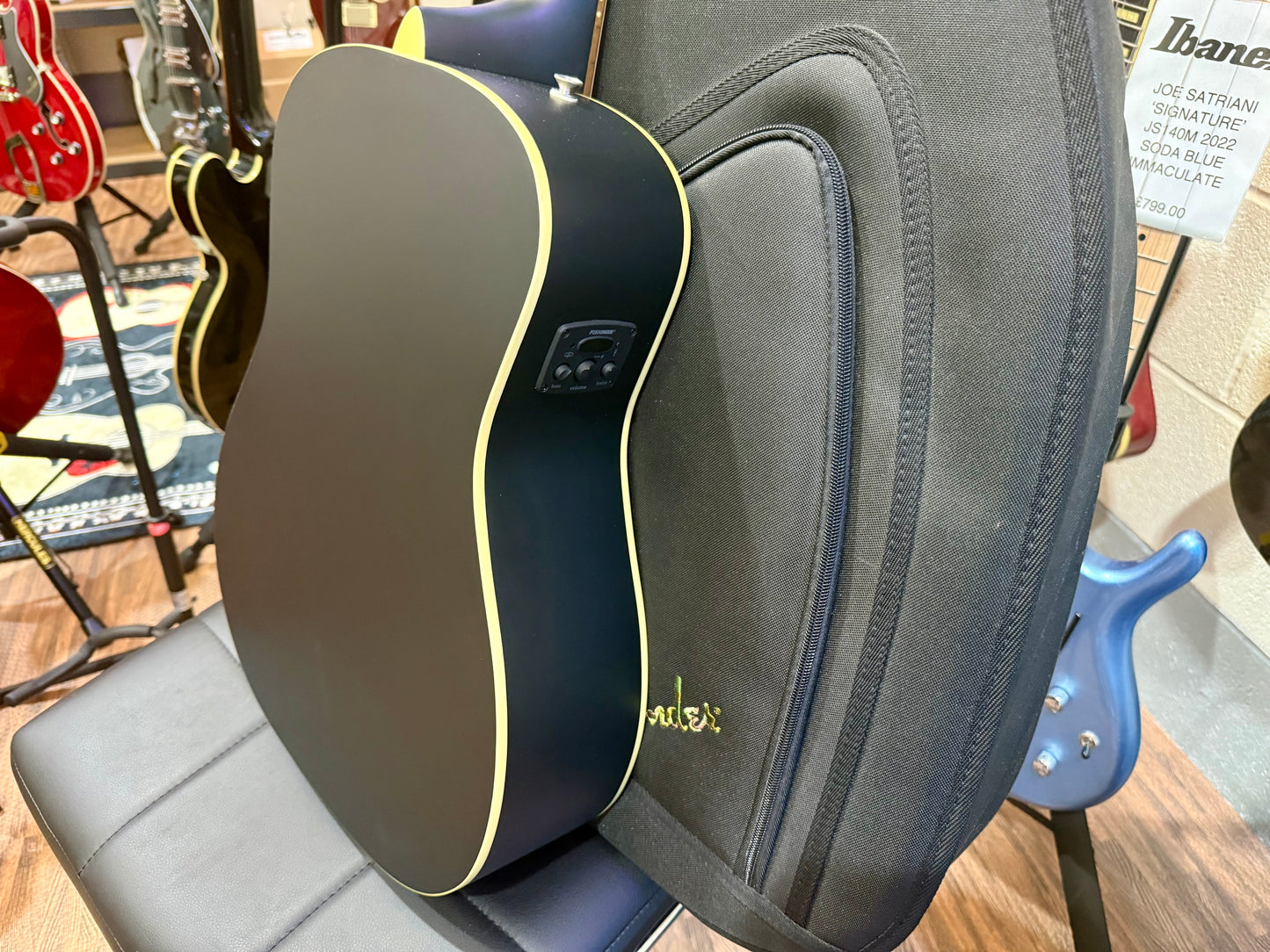 🔥MINT 2021🔥 Fender Joe Strummer Campfire Electro-Acoustic Guitar~ Matte Black!