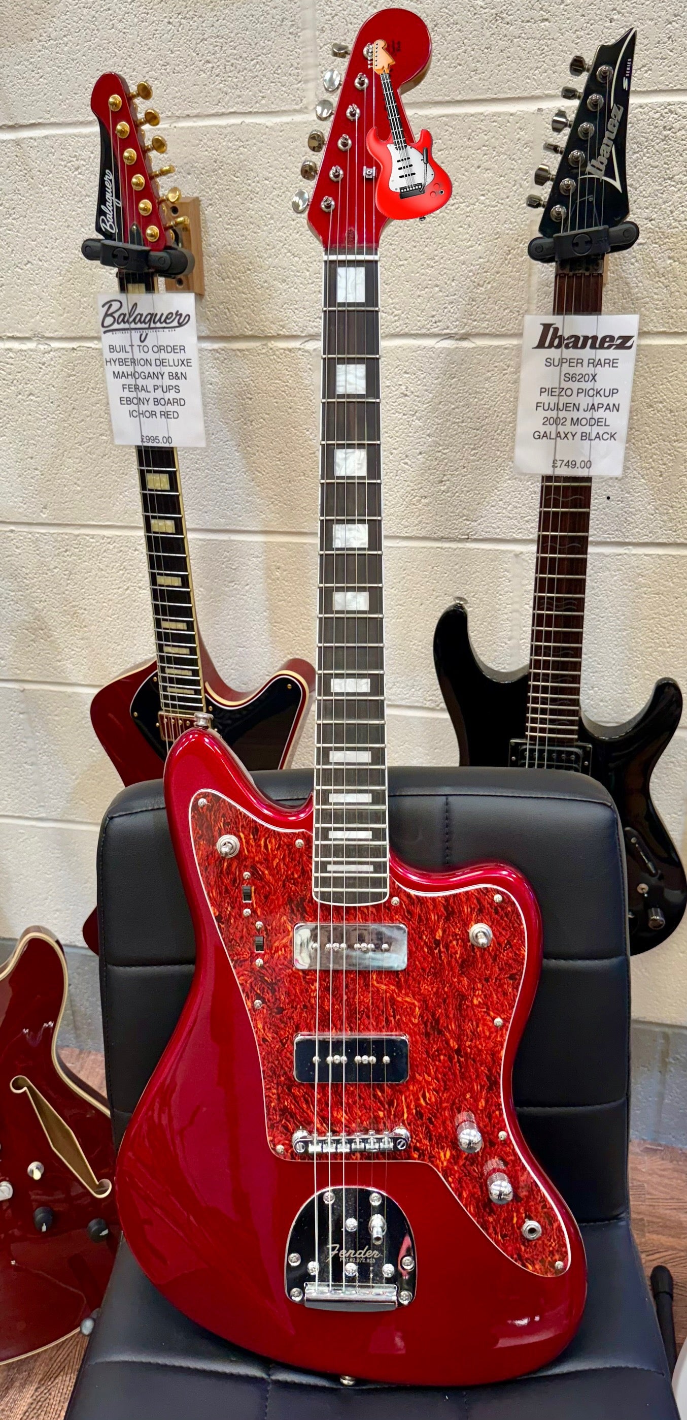 🎸 Custom Made Jaguar Offset Electric Guitar~ Metallic Red~ Soapbar P90’s 🎸