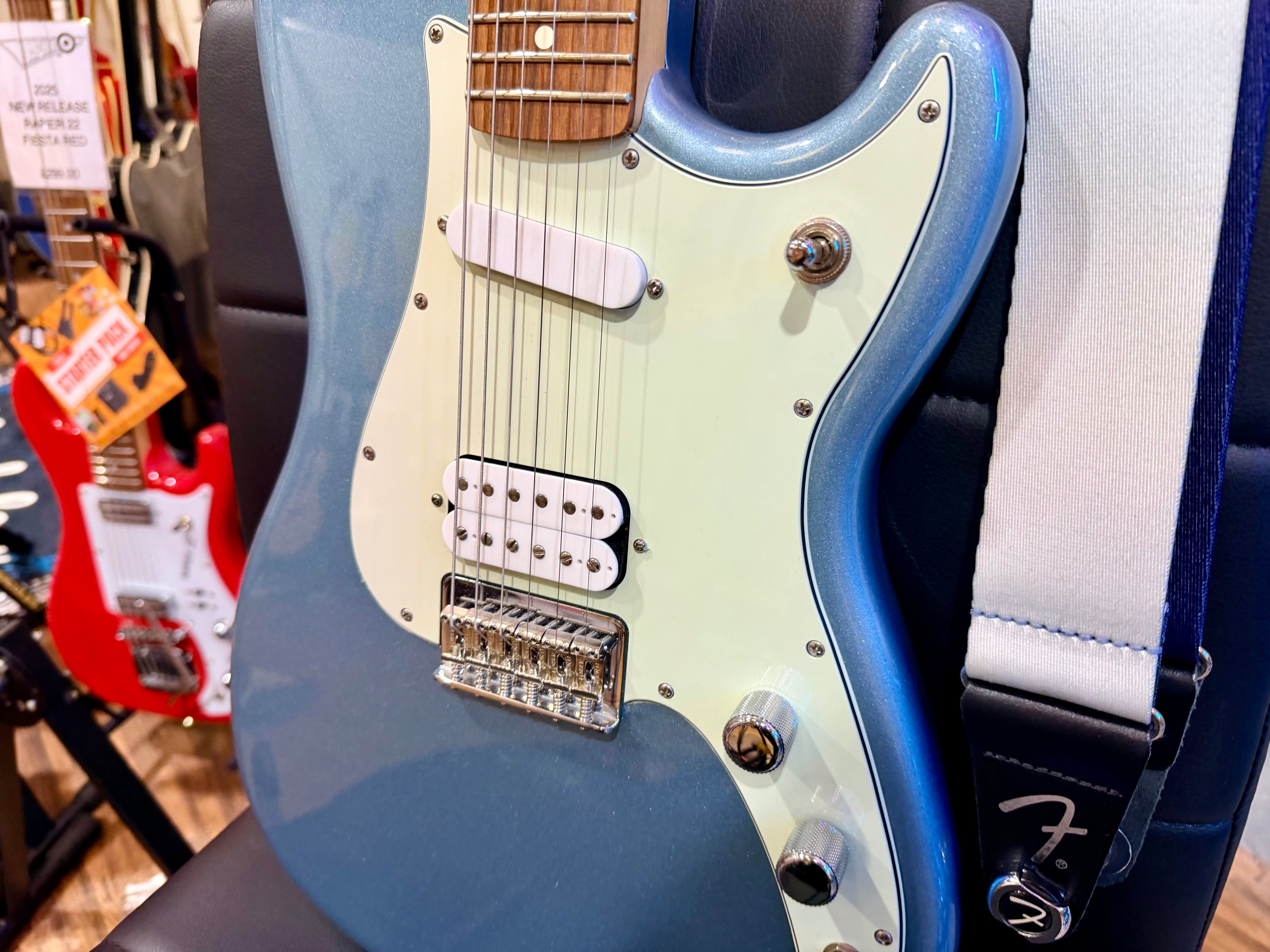 🌟2022 MINT🌟 Fender Player Duo Sonic HS~ Ice Blue Metallic~ Pau Ferro~ Mexican!