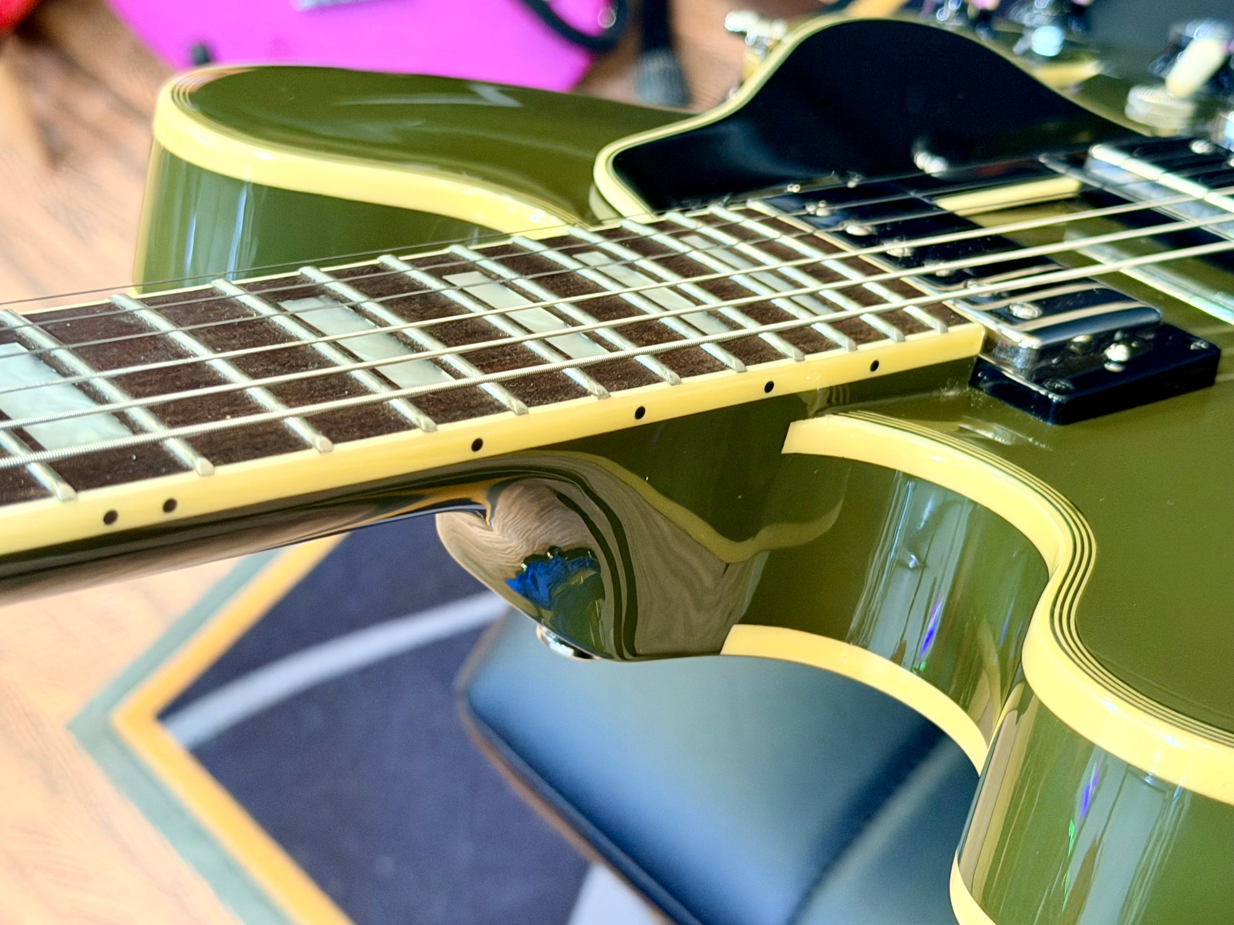 ⚡️2023⚡️ Epiphone Shinichi Ubukata ES-355 Olive Drab~ Inspired By Gibson Custom!