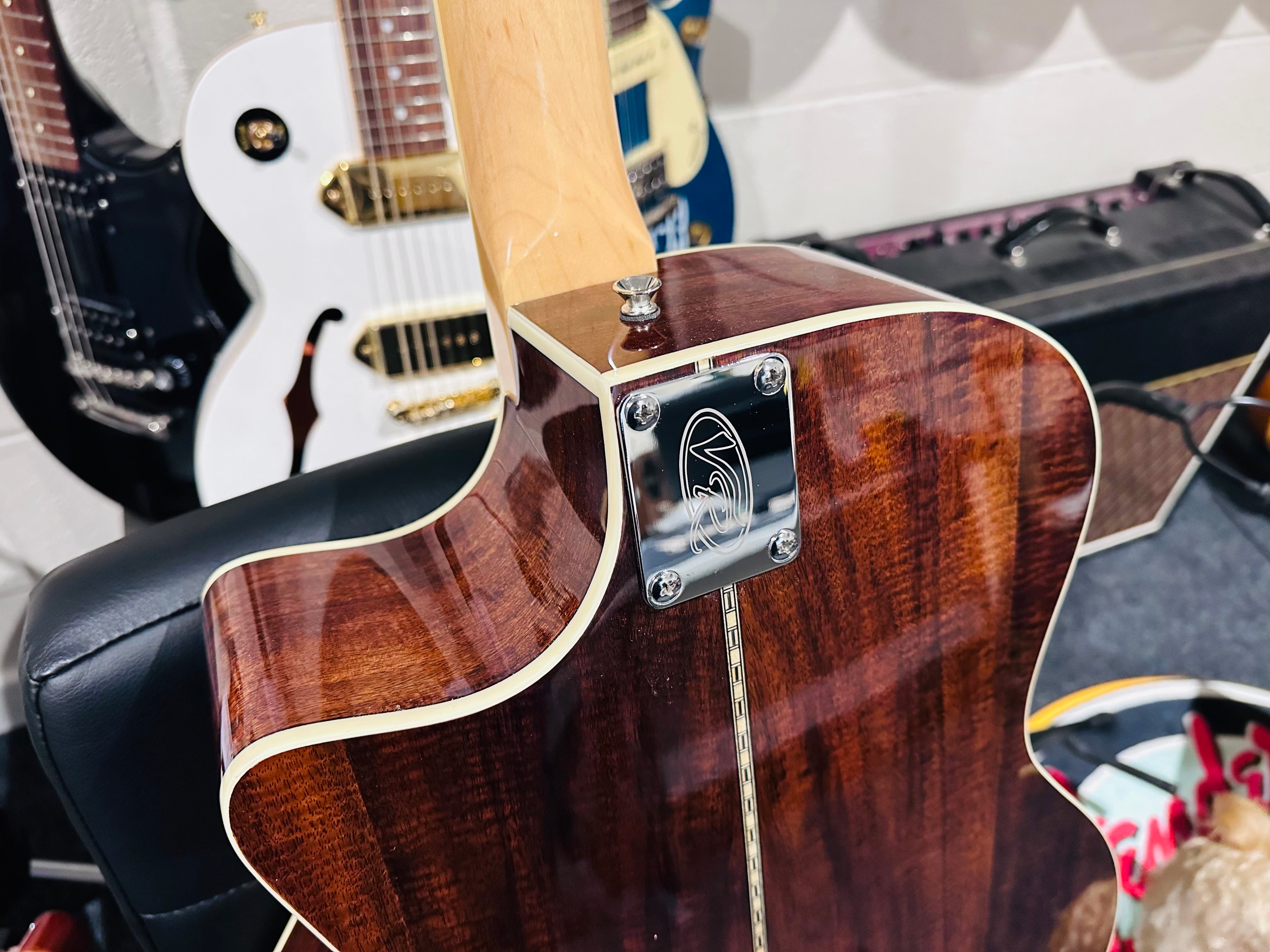 🌟BRAND NEW MODEL🌟 Vintage REVO ELEKTRA ~ Natural Silk Electro-Acoustic Guitar!