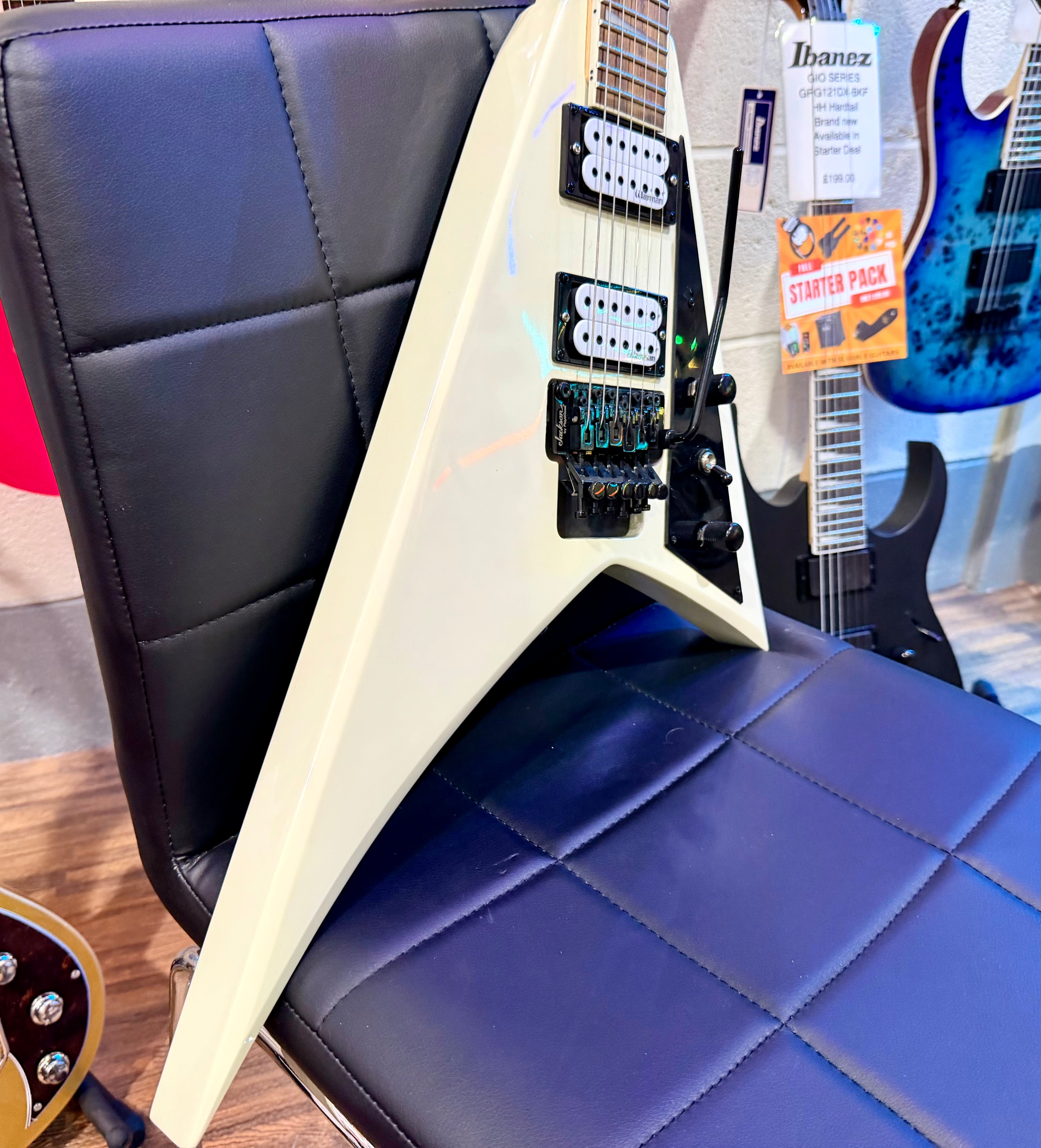 🔥WARMAN PICKUPS🔥 Jackson JS32 Rhodes Electric Guitar~ Randy Rhodes~ Ivory!