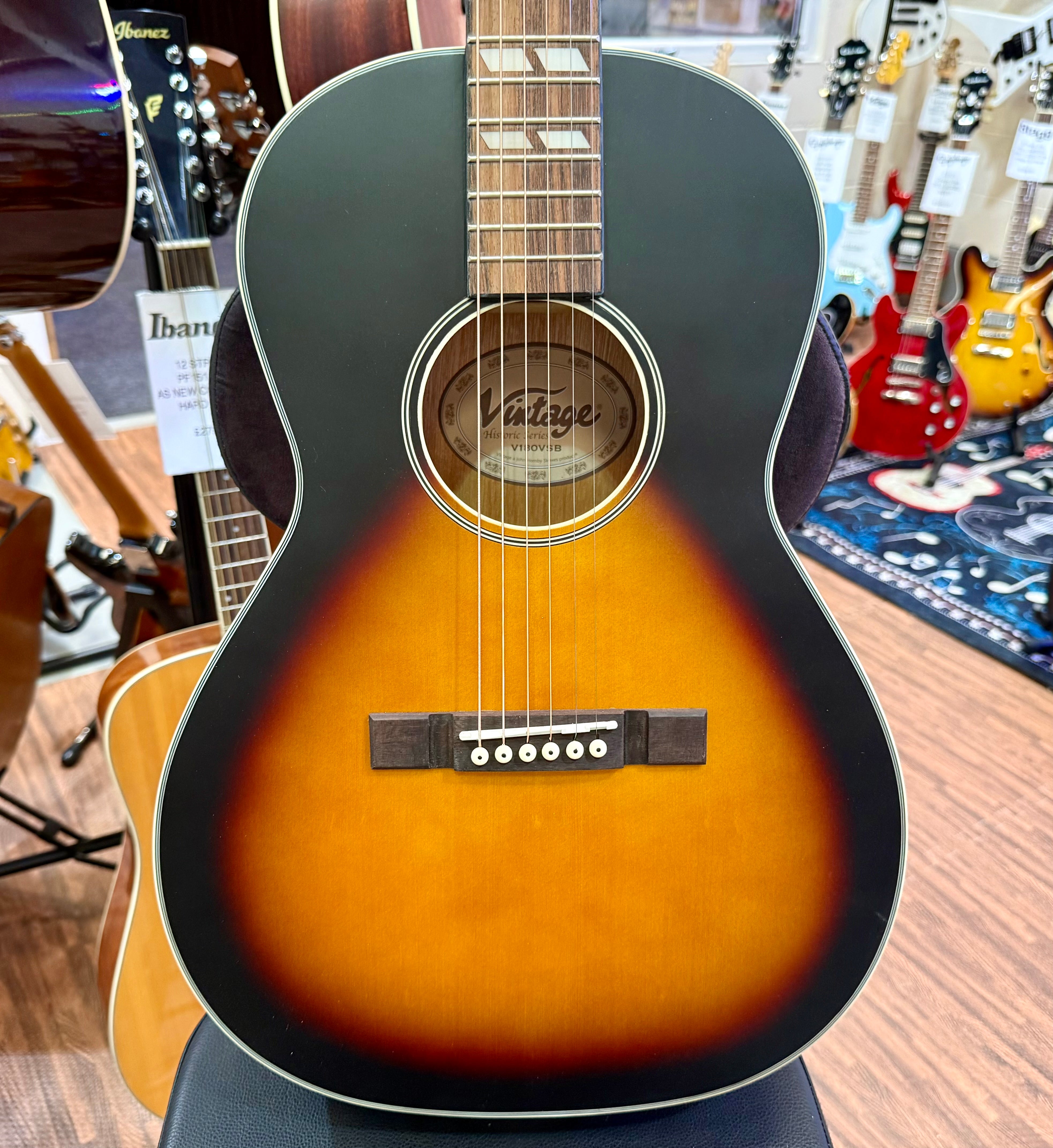 🌟NEW 2025🌟Vintage Historic Series 'Parlour' Acoustic~ Vintage Sunburst~V180VSB