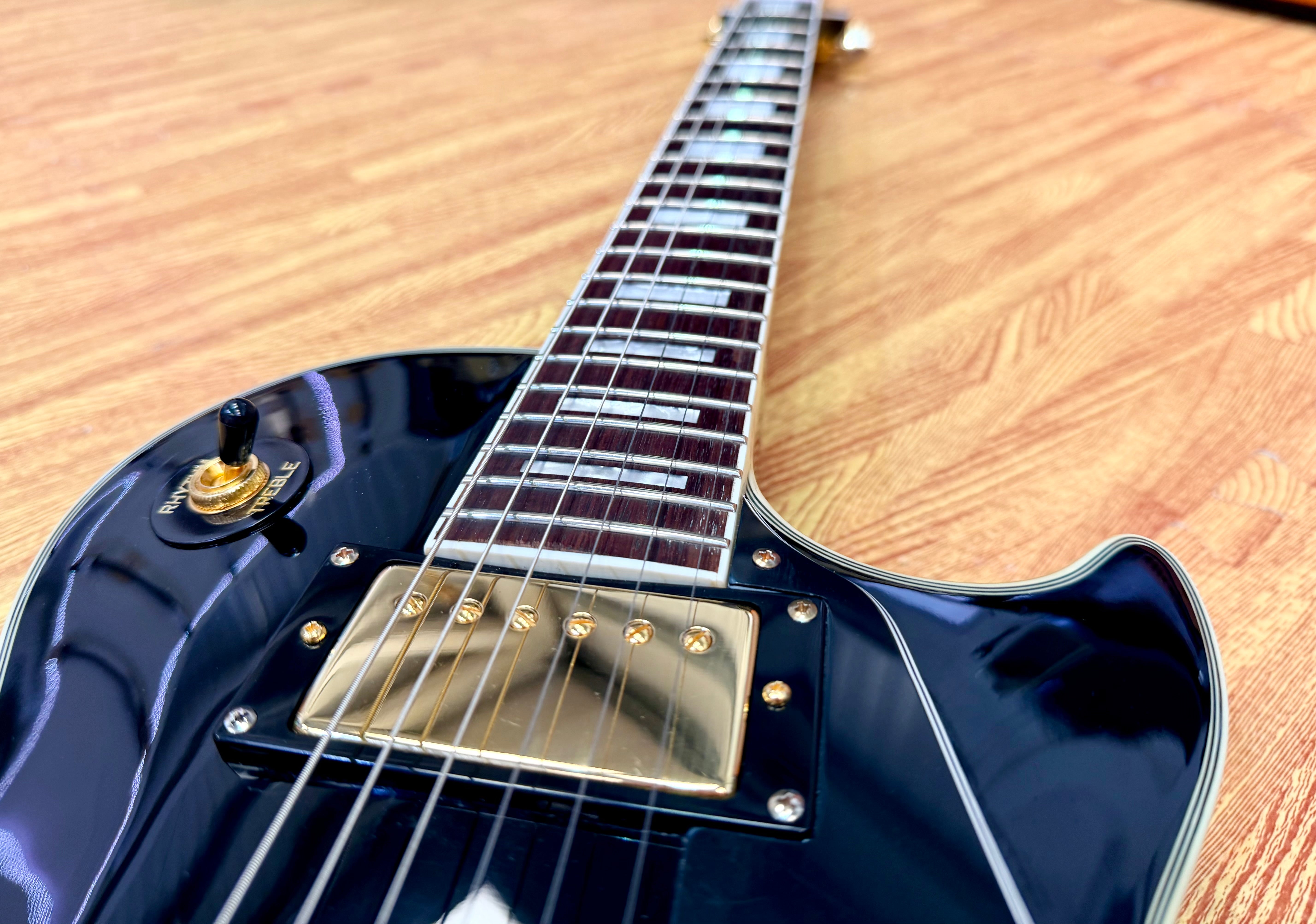 ✨2003✨ Epiphone Les Paul Custom~ Ebony~ Unsung Korea~ Black & Gold~ Cherished!