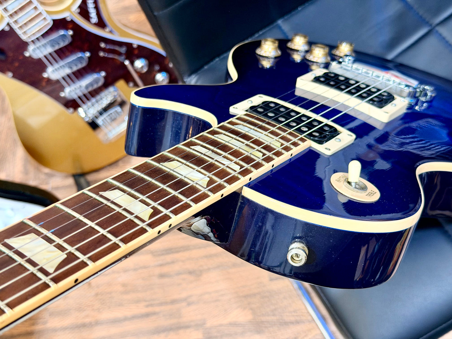 🔥2011 USA🔥 Gibson Les Paul Classic Plus Top~ Manhattan Midnight Blue + Case!