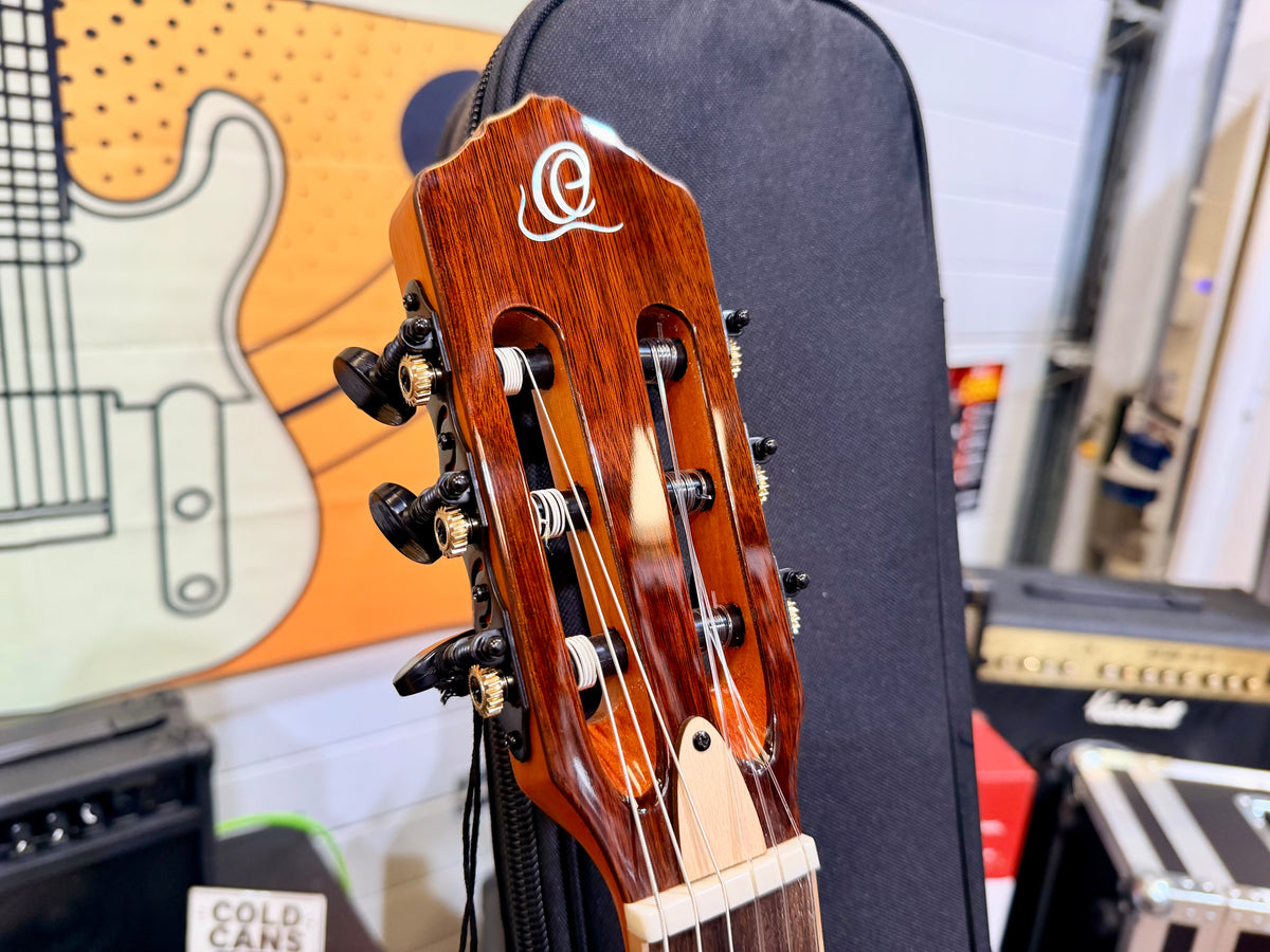 🔥NEW🔥 Ortega TourPlayer Deluxe RTPDLX-FMA Nylon Electro-Acoustic Guitar Blue!