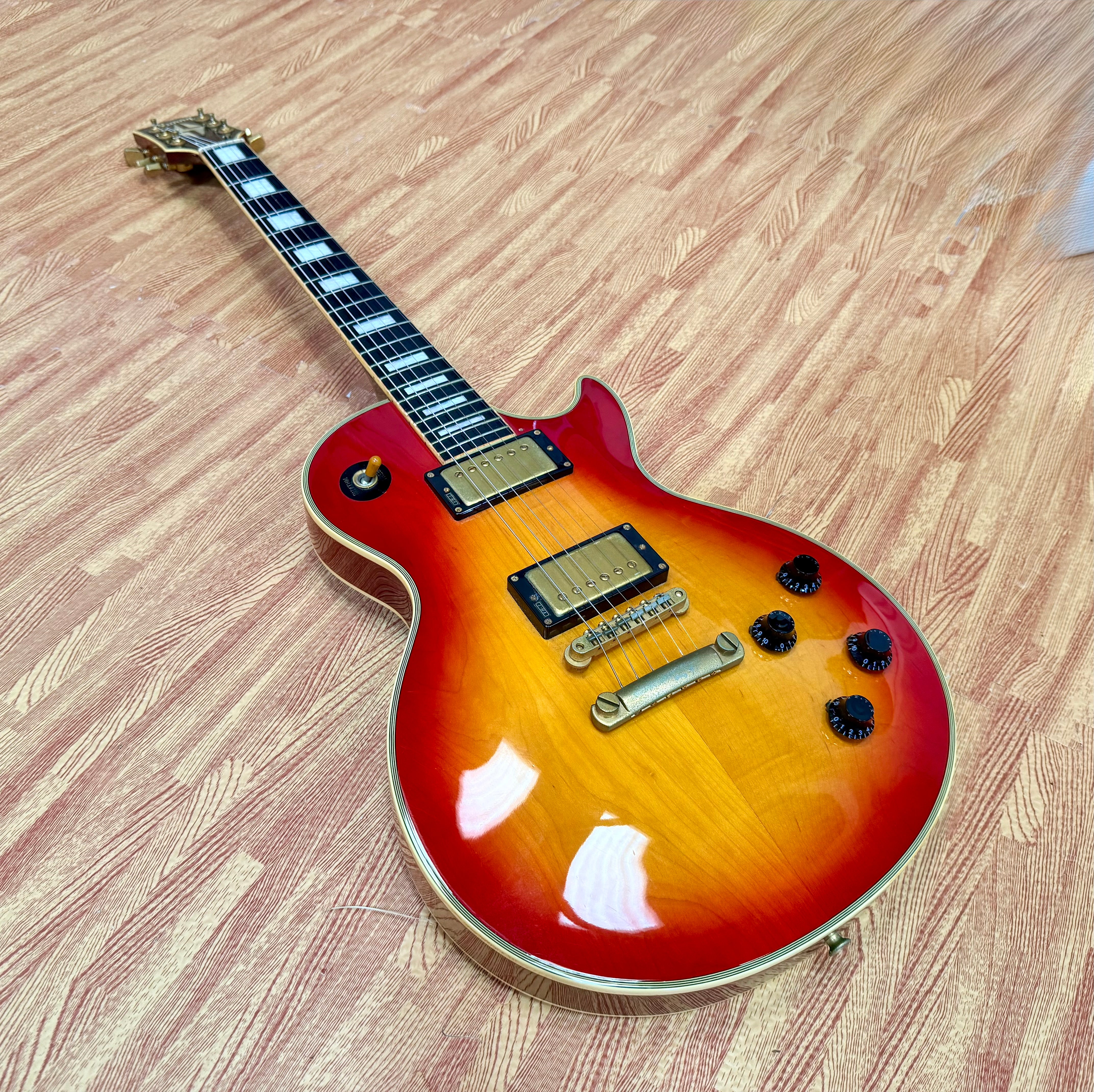 🔥1980’s MIJ🔥 Burny Les Paul Custom~ Cherry Sunburst~ Ebony~ Japan Import 🇯🇵