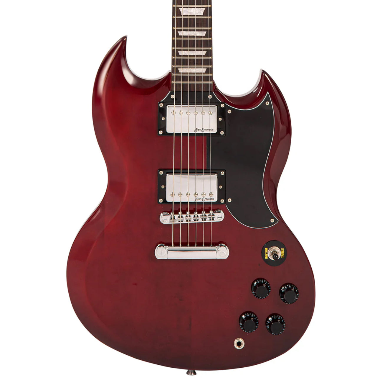 Vintage V69 SG Style Coaster Series Electric Guitar Starter Pack ~ Cherry Red